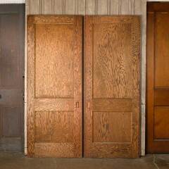 #52447 - 65x84&nbsp;Antique&nbsp;Oak&nbsp;2&nbsp;Panel&nbsp;Pocket&nbsp;Doors&nbsp;image