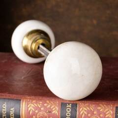 #52478 - Antique&nbsp;Petite&nbsp;White&nbsp;Porcelain&nbsp;Doorknobs&nbsp;image