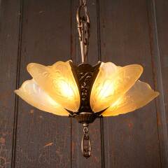 #52528 - Reproduction&nbsp;5&nbsp;Light&nbsp;Art&nbsp;Deco&nbsp;Slip&nbsp;Shade&nbsp;Chandelier&nbsp;image