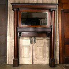 #52605 - 59x80&nbsp;Salvaged&nbsp;Antique&nbsp;Oak&nbsp;Fireplace&nbsp;Mantel&nbsp;image