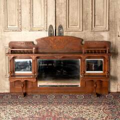 #52625 - Salvaged&nbsp;Antique&nbsp;Oak&nbsp;Overmantel&nbsp;Mirror&nbsp;image