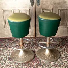 #52687 - Set&nbsp;of&nbsp;2&nbsp;Unique&nbsp;Vintage&nbsp;Stools&nbsp;with&nbsp;Footrests&nbsp;image