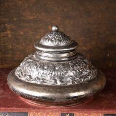 #52877 - Antique&nbsp;Ornate&nbsp;Metal&nbsp;Ink&nbsp;Well&nbsp;Reservoir&nbsp;image