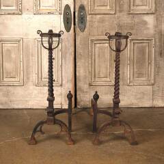 #53318 - Antique&nbsp;Wrought&nbsp;Iron&nbsp;Fireplace&nbsp;Andirons image