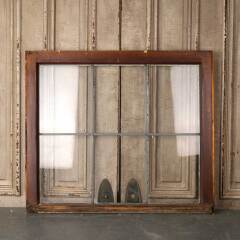 #53323 - 34x29&nbsp;Salvaged&nbsp;6&nbsp;Lite&nbsp;Leaded&nbsp;Glass&nbsp;Window&nbsp;image