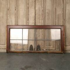 #53324 - 40x19&nbsp;Salvaged&nbsp;8&nbsp;Lite&nbsp;Leaded&nbsp;Glass&nbsp;Window&nbsp;image