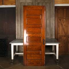 #53343 - 31x84&nbsp;Salvaged&nbsp;Antique&nbsp;6&nbsp;Panel&nbsp;Pocket&nbsp;Door&nbsp;image