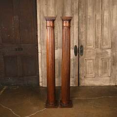 #53361 - Antique&nbsp;Fluted&nbsp;Tapered&nbsp;Oak&nbsp;Interior&nbsp;Columns&nbsp;image