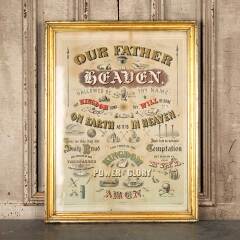 #53410 - Antique&nbsp;Masonic&nbsp;Lord's&nbsp;Prayer&nbsp;Color&nbsp;Print image