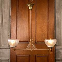 #53449 - Antique&nbsp;Brass&nbsp;Electrified&nbsp;Gas&nbsp;Chandelier&nbsp;image