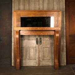 #53555 - 60x72&nbsp;Salvaged&nbsp;Antique&nbsp;Oak&nbsp;Fireplace&nbsp;Mantel&nbsp;image