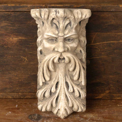 #53700 - Cast&nbsp;Plaster&nbsp;Greenman&nbsp;Shelf&nbsp;Wall&nbsp;Hanging&nbsp;image