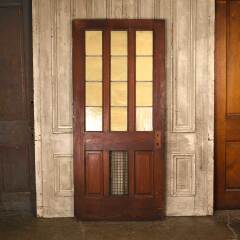 #53756 - 36x79&nbsp;Antique&nbsp;Pine&nbsp;&&nbsp;Colored&nbsp;Glass&nbsp;Door&nbsp;image