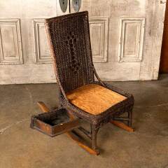 #53801 - Antique&nbsp;Wicker&nbsp;Rocking&nbsp;Chair&nbsp;w/&nbsp;Drawer&nbsp;image