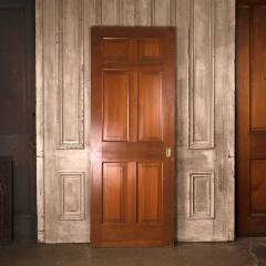 #53902 - 30x79&nbsp;Vintage&nbsp;6&nbsp;Panel&nbsp;Pine&nbsp;Pocket&nbsp;Door&nbsp;image