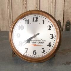 #53906 - Antique&nbsp;Round&nbsp;Western&nbsp;Union&nbsp;Wall&nbsp;Clock&nbsp;image