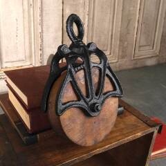 #54325 - 7x10&nbsp;Antique&nbsp;cast&nbsp;Iron&nbsp;&&nbsp;Wood&nbsp;Barn&nbsp;Pulley&nbsp;image