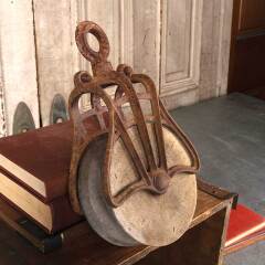 #54334 - Salvaged&nbsp;Antique&nbsp;Wood&nbsp;&&nbsp;Metal&nbsp;Barn&nbsp;Pulley&nbsp;image