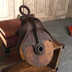 #54335 - Salvaged&nbsp;Antique&nbsp;Wood&nbsp;&&nbsp;Metal&nbsp;Barn&nbsp;Pulley&nbsp;image