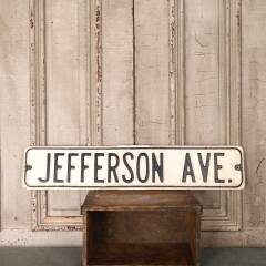 #54635 - Antique&nbsp;JEFFERSON&nbsp;AVE.&nbsp;Metal&nbsp;Street&nbsp;Sign&nbsp;image
