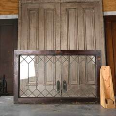 #54685 - 41x25&nbsp;Antique&nbsp;Leaded&nbsp;Glass&nbsp;Window&nbsp;Sash&nbsp;image