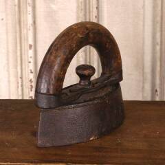 #54814 - Antique&nbsp;Cast&nbsp;Iron&nbsp;&&nbsp;Wood&nbsp;Sad&nbsp;Iron&nbsp;image