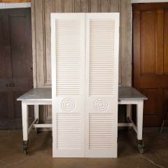#54995 - 36x79&nbsp;Vintage&nbsp;MCM&nbsp;Wood&nbsp;Louvered&nbsp;Doors&nbsp;image