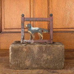 #55819 - Cast&nbsp;Iron&nbsp;Dog&nbsp;Boot&nbsp;Scraper&nbsp;on&nbsp;Cut&nbsp;Stone&nbsp;image