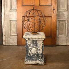 #55843 - Metal&nbsp;Sphere&nbsp;&&nbsp;Pedestal&nbsp;Garden&nbsp;Ornament&nbsp;image