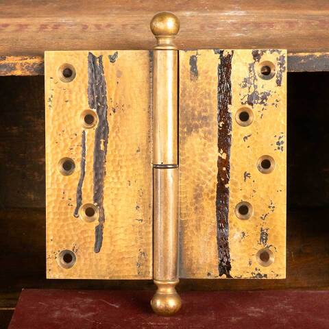 #13580 6" Antique Hammered Brass Door Hinge image 3