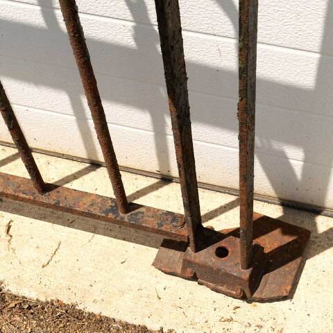 #14095 Salvaged Antique Wrought Iron Fence & Posts image 4