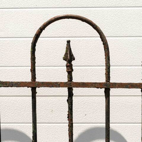 #14095 Salvaged Antique Wrought Iron Fence & Posts image 6