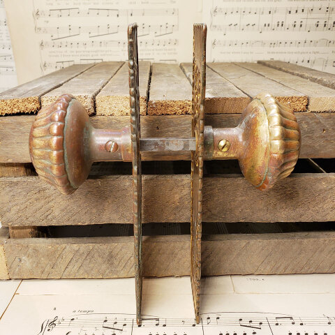 #14573 Antique Russell & Erwin Bronze Doorknob Set image 3