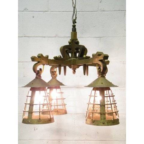 #14796 Vintage Arts & Crafts Chandelier image 6