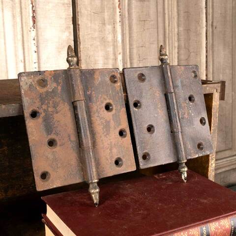 #14890 5" Antique Cast Iron Door Hinges Hardware image 3