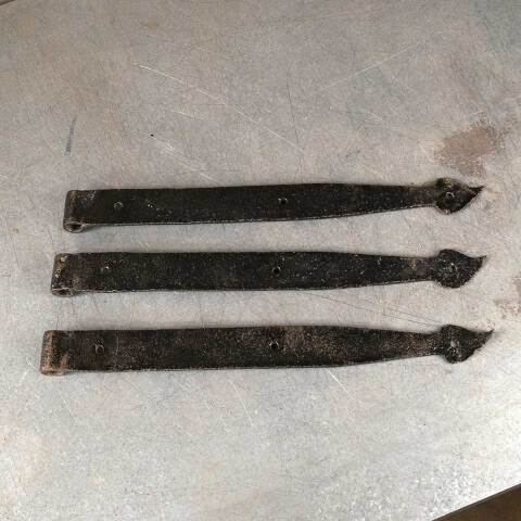 #15199 Antique Wrought Iron Strap Door Hinges image 5