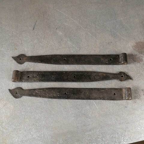 #15199 Antique Wrought Iron Strap Door Hinges image 7