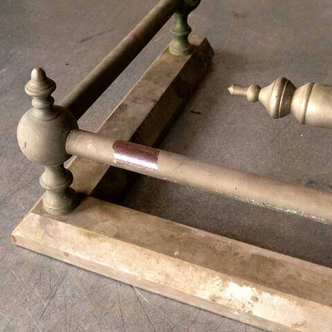 #17700 Salvaged Antique Brass Fireplace Fender image 3