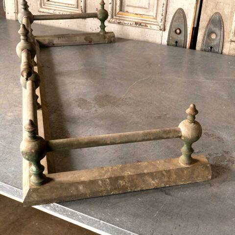#17700 Salvaged Antique Brass Fireplace Fender image 8