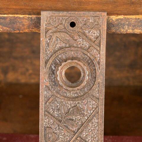 #21566 Antique Cast Iron Kenton Doorknob Backplate image 3