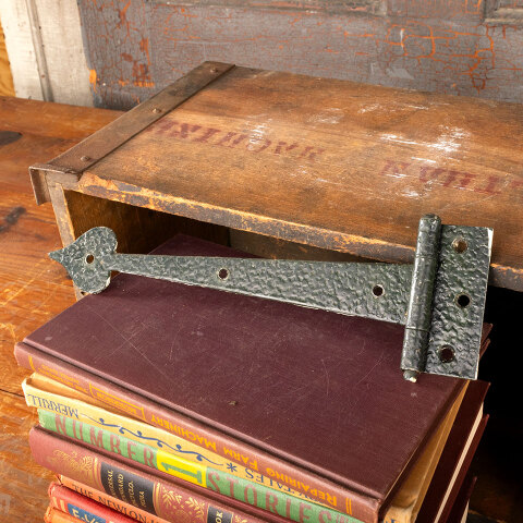 #22101 Hammered Iron Strap Cabinet Door Hinge image 5