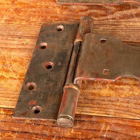 #22196 Salvaged Vintage Metal Strap Door Hinges image 5