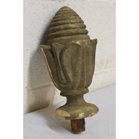 #23406 Salvaged Large Antique Turned Wood Finial image 3