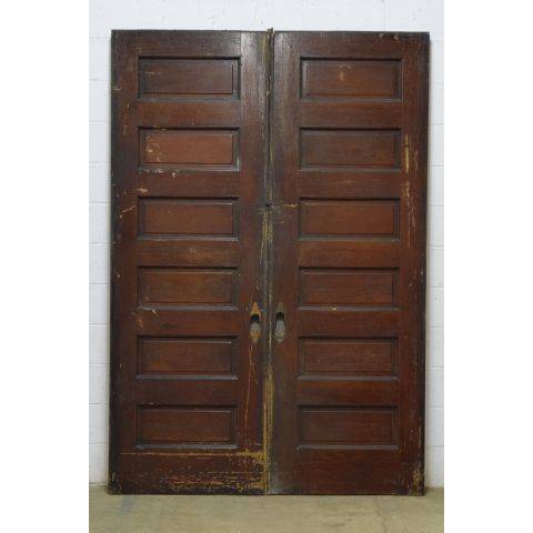 #23795 62x90 Salvaged Oak Pocket Doors image 4