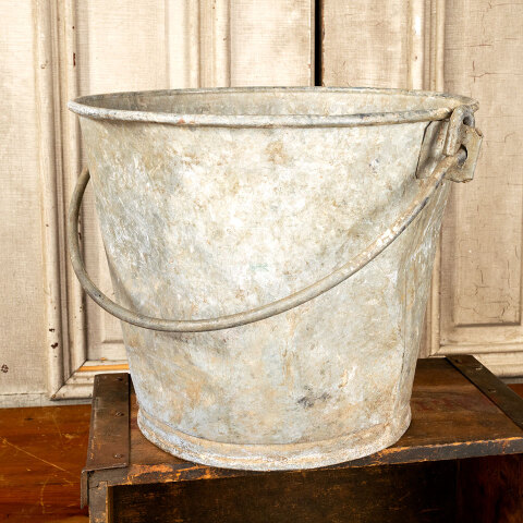 #24255 Old Galvanized Metal Pail with Handle image 5