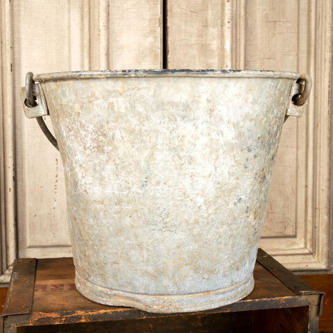 #24255 Old Galvanized Metal Pail with Handle image 8