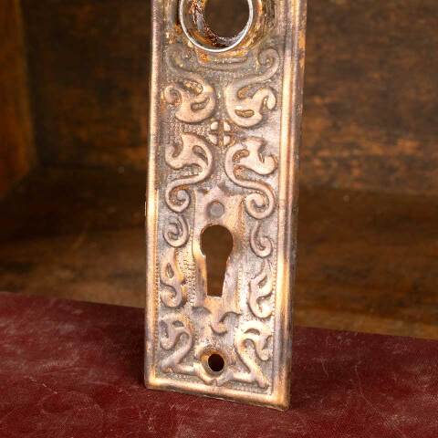 #25065 Antique Stamped Metal Doorknob Backplate image 3