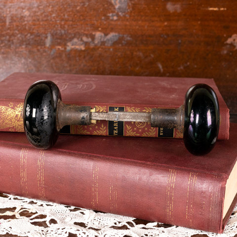 #25343 Antique Black Porcelain Doorknob Set image 8