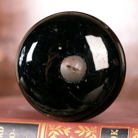#25343 Antique Black Porcelain Doorknob Set image 2