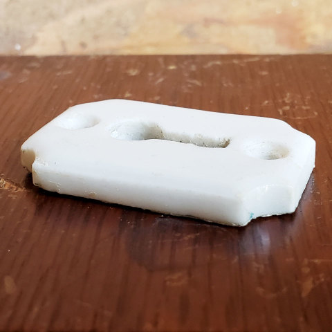 #26916 Antique Porcelain Keyhole Escutcheon image 2